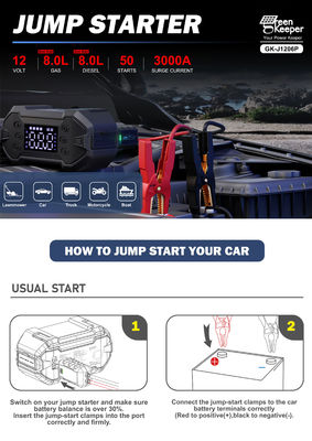 8.0L Benzina Portable Power Bank Multifunzionale Car Jump Starter con compressore d'aria per tutte le auto