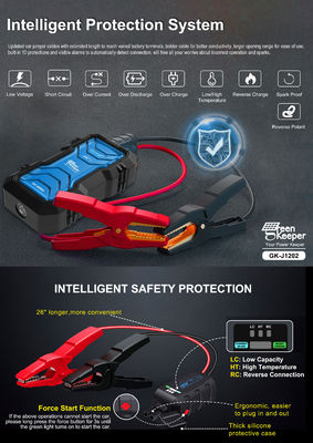 Batteria Jump Starter luce a LED 12V 7.0L Auto a benzina 2000A Litio con uscita DC 12V 5.5