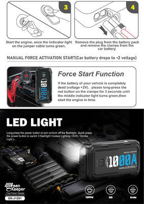 Emergency Outdoor Car Jump Starter con torcia 3 in 1 Fornitore di energia per telefono all'ingrosso