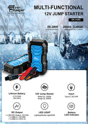 Strumenti per l'automobile J1202 USB DC 12V 3 in 1 Motor starter auto Piccole auto e avvio rapido
