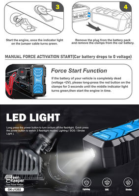 Strumenti per l'automobile J1202 USB DC 12V 3 in 1 Motor starter auto Piccole auto e avvio rapido