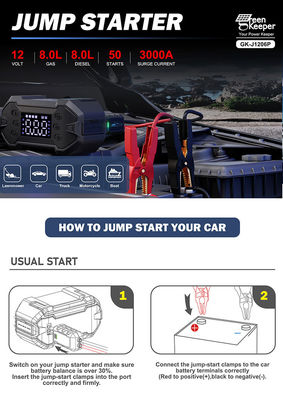 20000mAh Capacità pneumatico gonfiatore batteria auto Jump Starter con compressore d'aria portatile