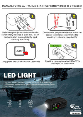 Luce a LED di alta capacità 12v/24v Booster di auto per batterie pesanti 4000a