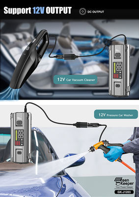 J1203 PD65W 12v 3000A High Power Car Jump Starter con torcia uscita DC per auto piccole