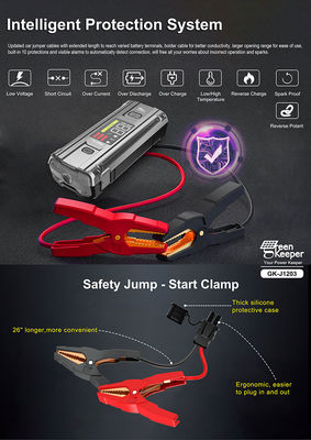 J1203 PD65W 12v 3000A High Power Car Jump Starter con torcia uscita DC per auto piccole