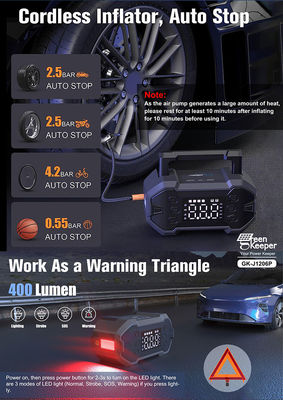 18W Total Output Car Booster Power Bank Jump Starter con compressore d'aria e luce LED