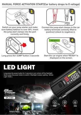 Batteria per auto Jump Starter UltraSafe Super Capacitor 3000A Power Bank per veicoli camion
