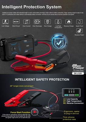 18W di uscita totale batteria di emergenza auto UltraSafe Booster Pack 12V 24V 1000A Jump Starter