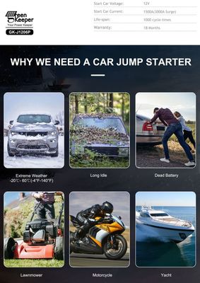 UltraSafe 12V Jump Starter con luce a LED e compressore d'aria 3000A Car Battery Booster