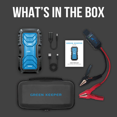High Discharge 2000A Battery Booster Pack con uscita di ricarica multifunzionale USB-A
