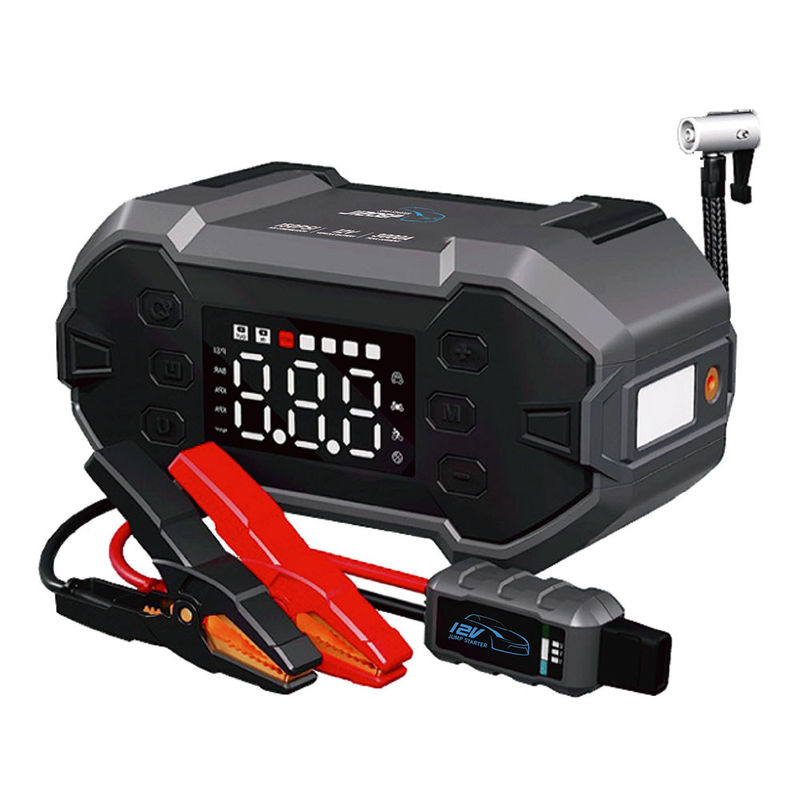 18W Total Output Car Booster Power Bank Jump Starter con compressore d'aria e luce LED